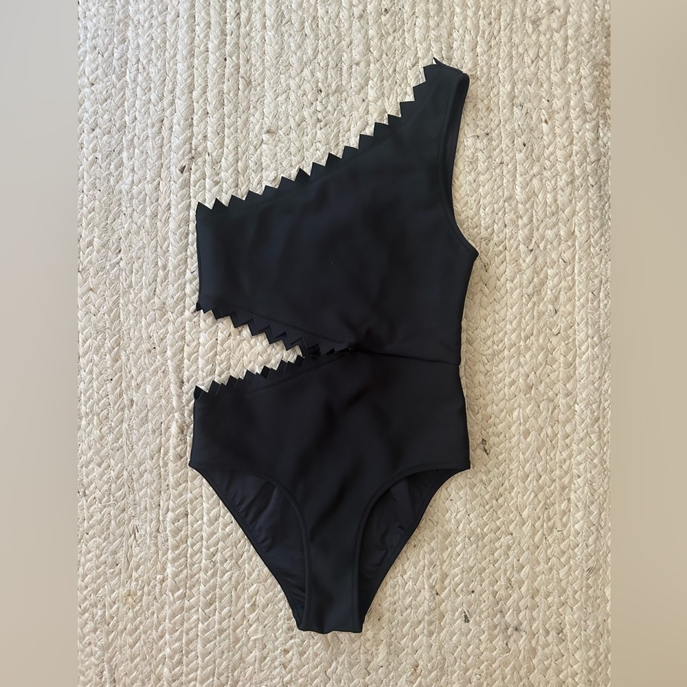 Onia black one piece shark bite bathing suit size XS